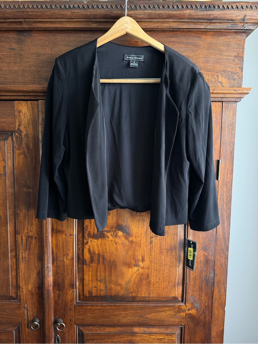 Jessica Howard black open front cropped jacket cardigan new with tags